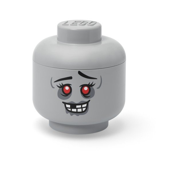 Cutie de depozitare pentru copii  gri din plastic ø 24x27 cm Head Zombie L – LEGO®