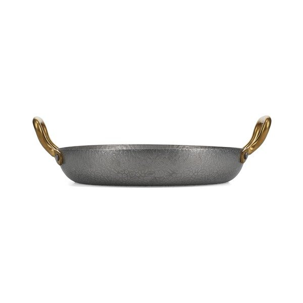 Farfurie argintie pentru servire din metal ø 24 cm Serve – BonBistro-image-3