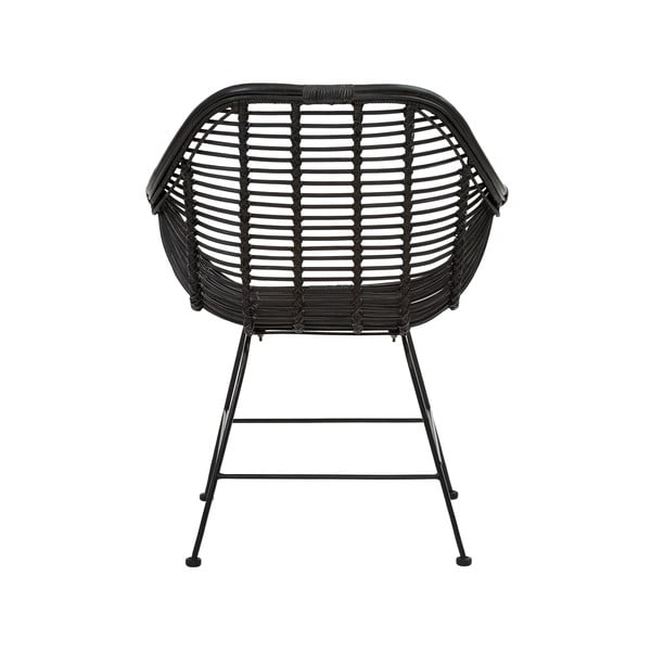 Scaune de dining negre 2 buc. din ratan Kiran - Støraa-image-2