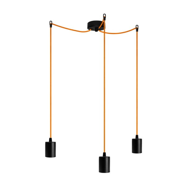 Lampă de tavan cu 3 cabluri Bulb Attack Cero, portocaliu