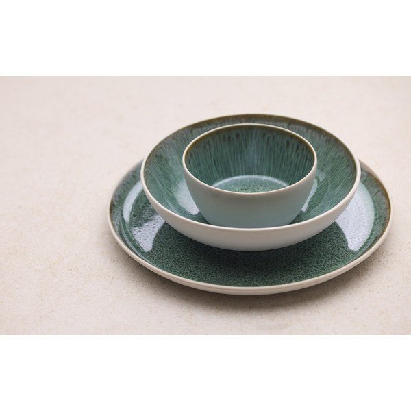 Bol alb/verde din gresie 400 ml Gastro White/Green – Bitz-image-1