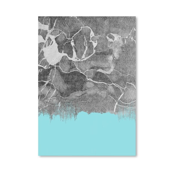 Poster Americanflat Crayon Marbke With Light Blue, 30 x 42 cm