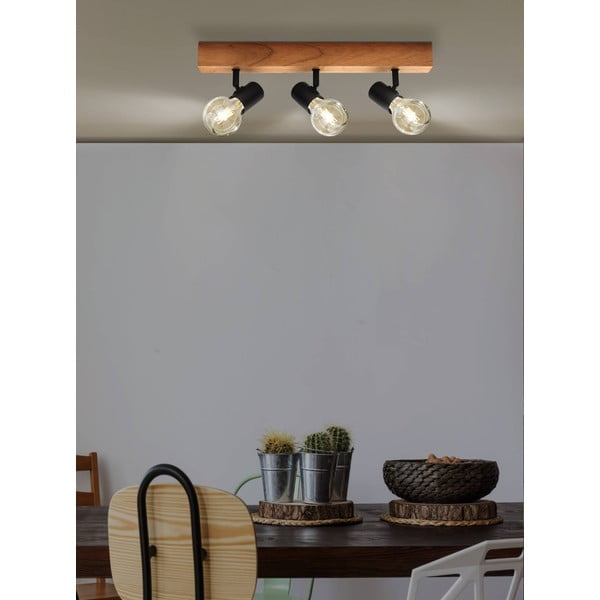 Plafonieră neagră/în culoare naturală 5x48 cm TOWNSHEND 3 – EGLO-image-1