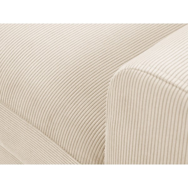 Colțar extensibil cu tapițerie reiată și șezlong pe partea stângă Micadoni Home Moghan, bej-image-1