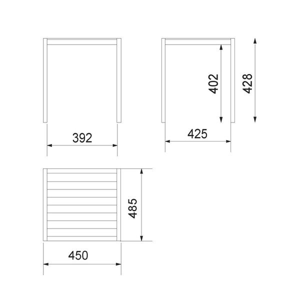 Masă auxiliară de grădină din aluminiu 45x50 cm Baja – LDK Garden-image-4
