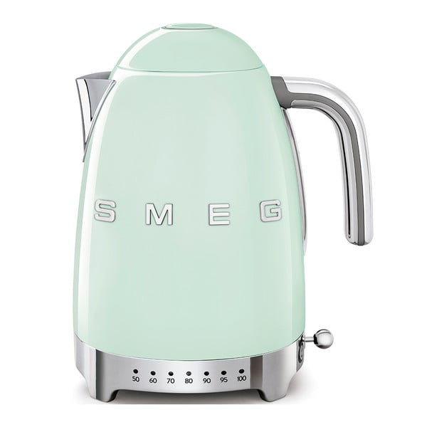 Ceainic electric verde deschis din oțel inoxidabil 1,7 l Retro Style – SMEG