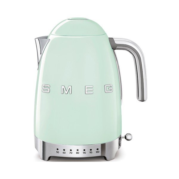 Ceainic electric verde deschis din oțel inoxidabil 1,7 l Retro Style – SMEG
