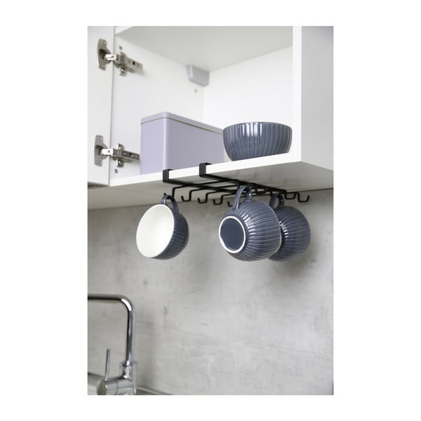 Suport 8 căni metalic pentru raft Wenko, negru-image-1