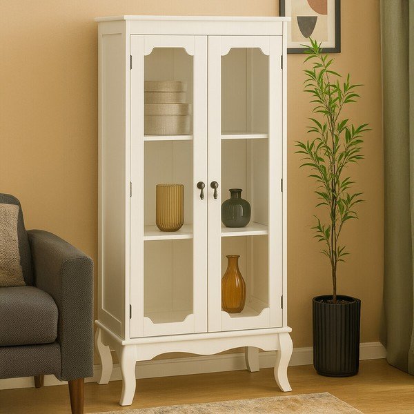 Vitrină albă 58x131x32 cm Marcella – Premier Housewares-image-1