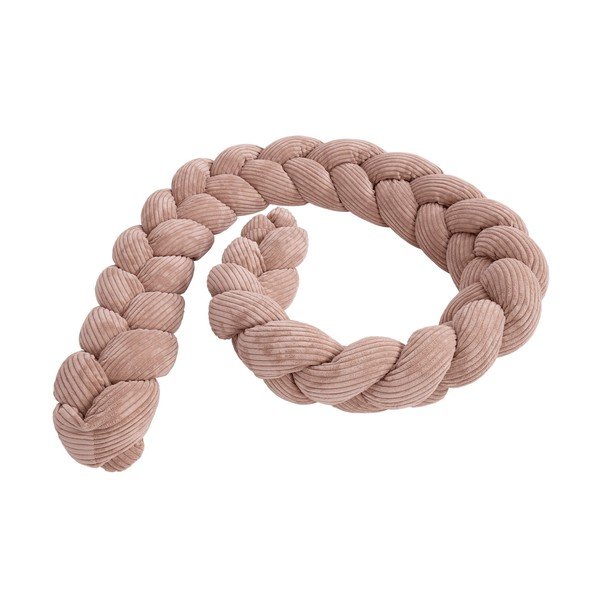 Apărătoare pentru pătuț roz din catifea reiată 300 cm – Meowbaby