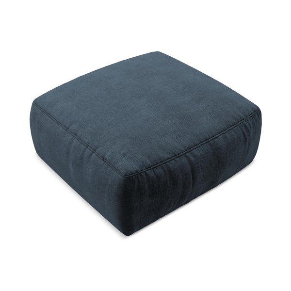 Taburet albastru închis cu tapițerie din chenille Kuki – Makamii-image-2