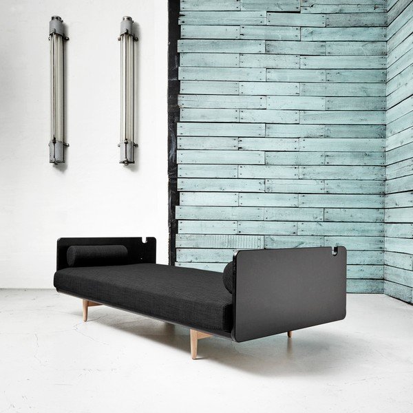 Canapea extensibilă Karup Deva Black/Raw Oak/Dark-image-2