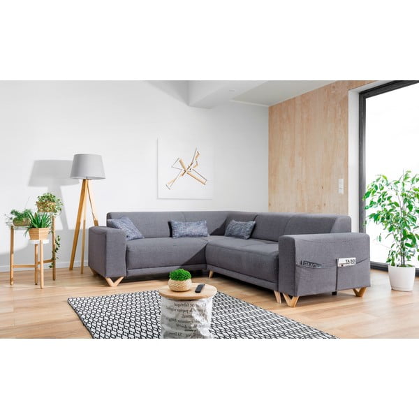 Colțar gri extensibil/cu spațiu de depozitare (cu colț pe partea stângă/în formă de ”L”) Classy Sophie – Miuform-image-3