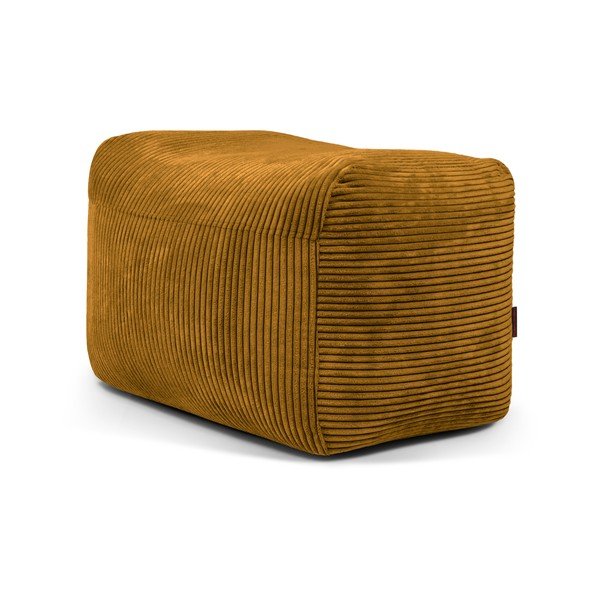 Fotoliu bean bag galben muștar cu tapițerie din catifea reiată Plus 70 Lounge – SLOWDOWN