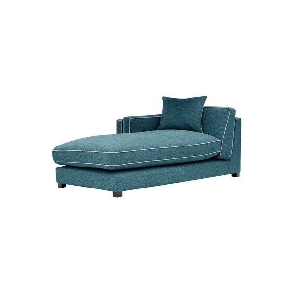 Șezlong cu spătar pe partea dreaptă Rodier Organdi, turcoaz cu tiv crem-image-1