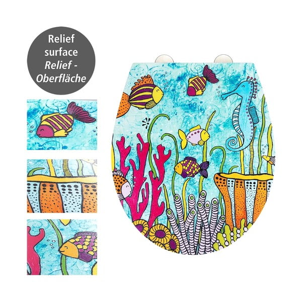 Capac WC 37 x 44,5 cm Easy-Close (cu închidere automată) Rollin'Art Ocean Life – Wenko-image-2