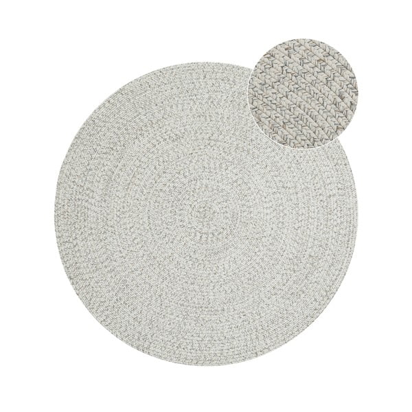 Covor alb/bej rotund de exterior  ø 150 cm - NORTHRUGS