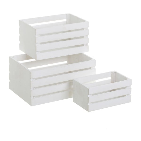 Cutii de depozitare albe 3 buc. 31x23x15 cm – Casa Selección