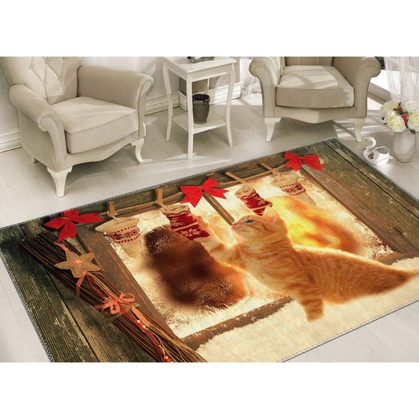 Covor Vitaus Christmas Period Playful Cat, 50 x 80 cm-image-1