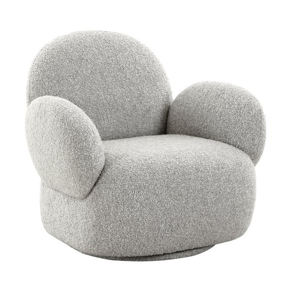 Fotoliu gri deschis cu tapițerie din țesătură bouclé Messina – House Nordic