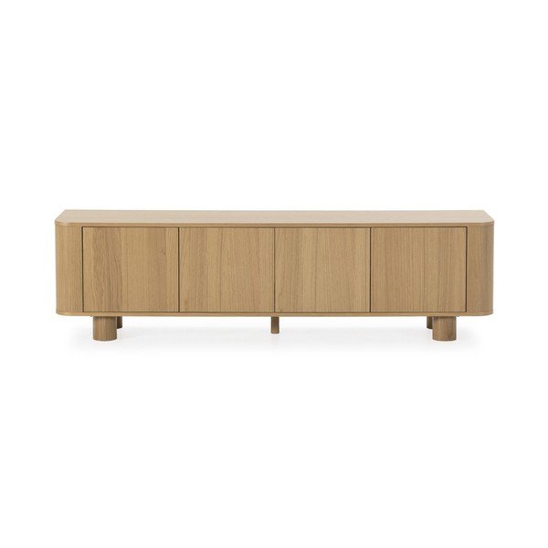 Comodă TV în culoare naturală cu aspect de lemn de stejar 180x50,5x40 cm Padoc – MOME