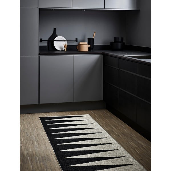 Covor tip traversă pentru interior și exterior alb-negru 70x250 cm Vivi Black – Pappelina-image-2