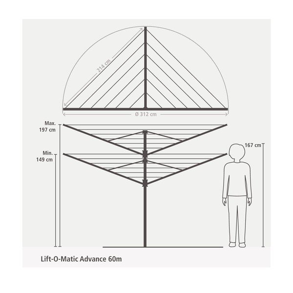 Uscător de rufe pentru grădină Lift-O-Matic 60m – Brabantia-image-1