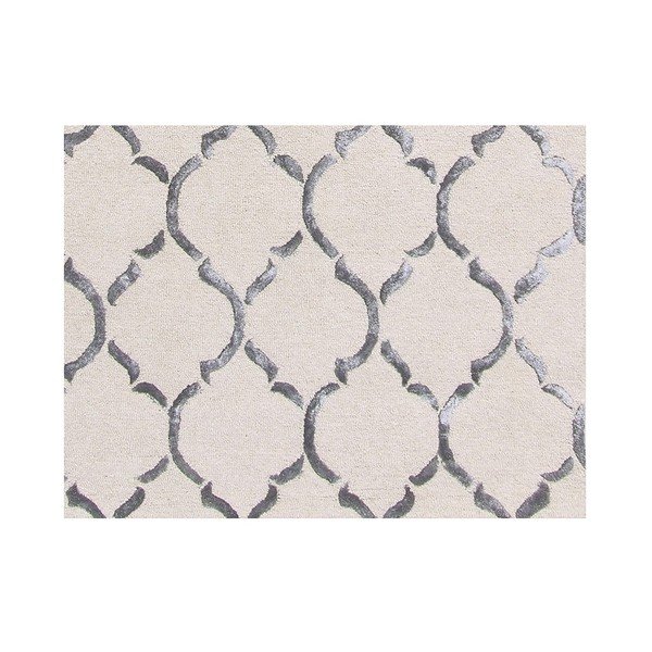 Covor țesut manual  Bakero Chain, 183 x 122 cm, argintiu-image-3