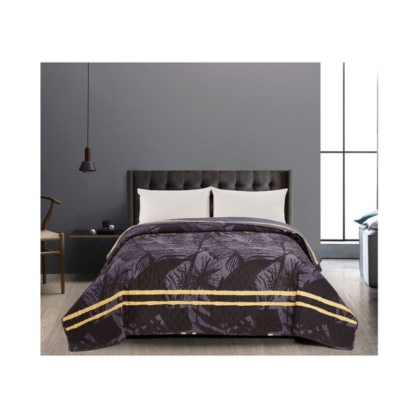 Cuvertură cu 2 fețe DecoKing Turmeric, 260 x 280 cm, negru - gri-image-1