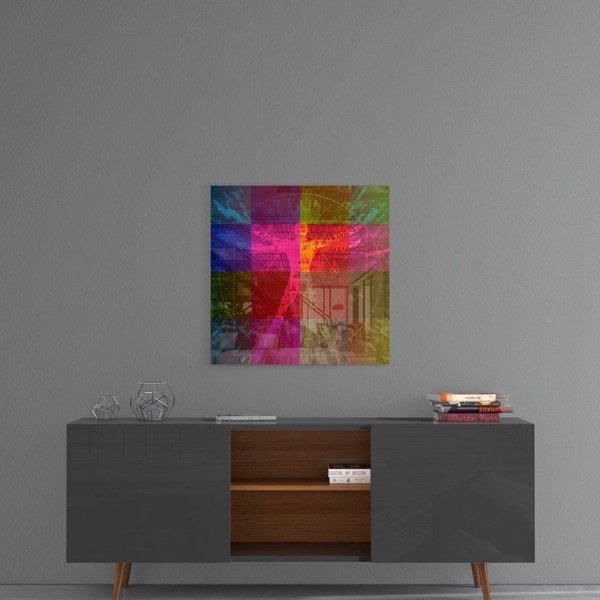 Tablou din sticlă Insigne Da Vinci's Lines, 100 x 100 cm-image-1