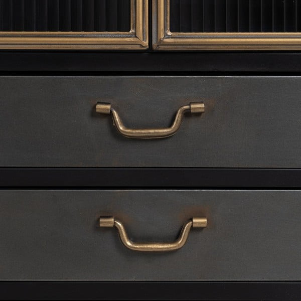 Vitrină neagră din metal 58x150 cm Brick – Ixia-image-4