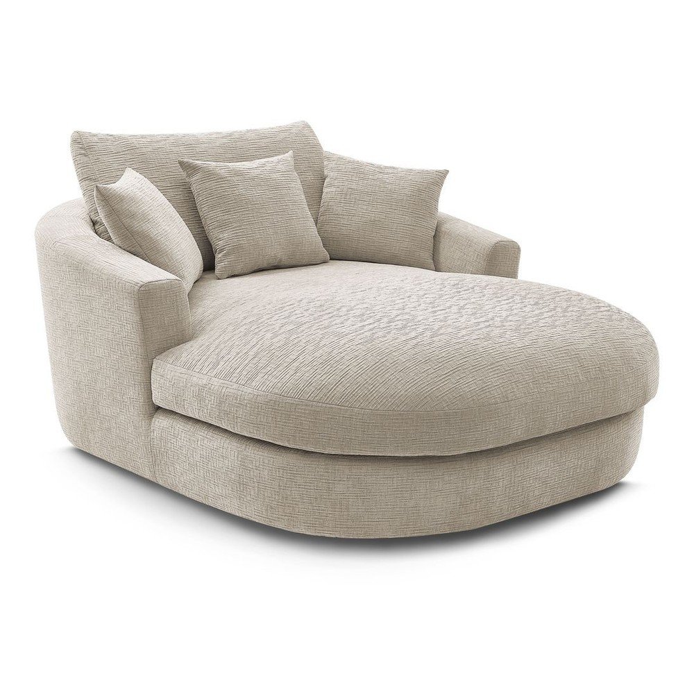 Fotoliu bej cu tapițerie din chenille Belem – Bobochic Paris