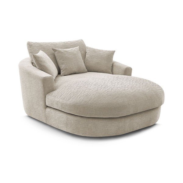 Fotoliu bej cu tapițerie din chenille Belem – Bobochic Paris