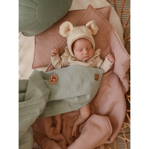 Pătură de muselină verde pentru copii 100x100 cm Mint - Moi Mili-image-2