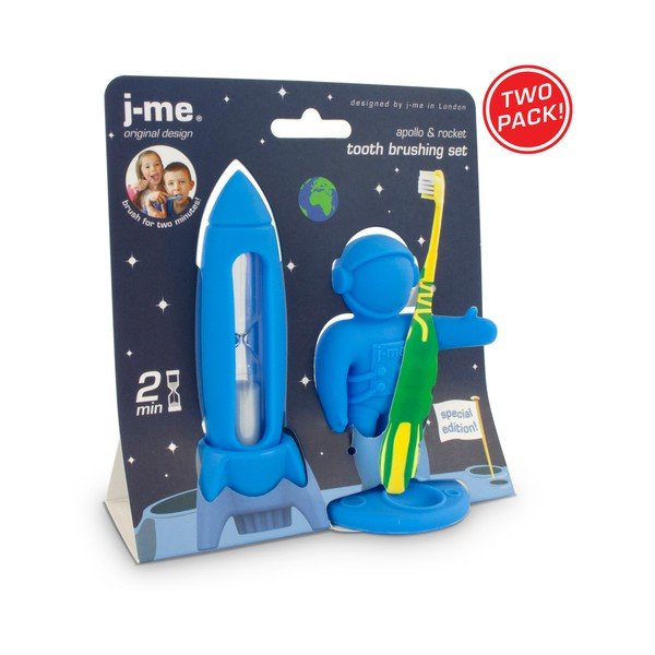 Set copii pentru curățarea dinților J-Me Rocket & Apollo, albastru-image-2