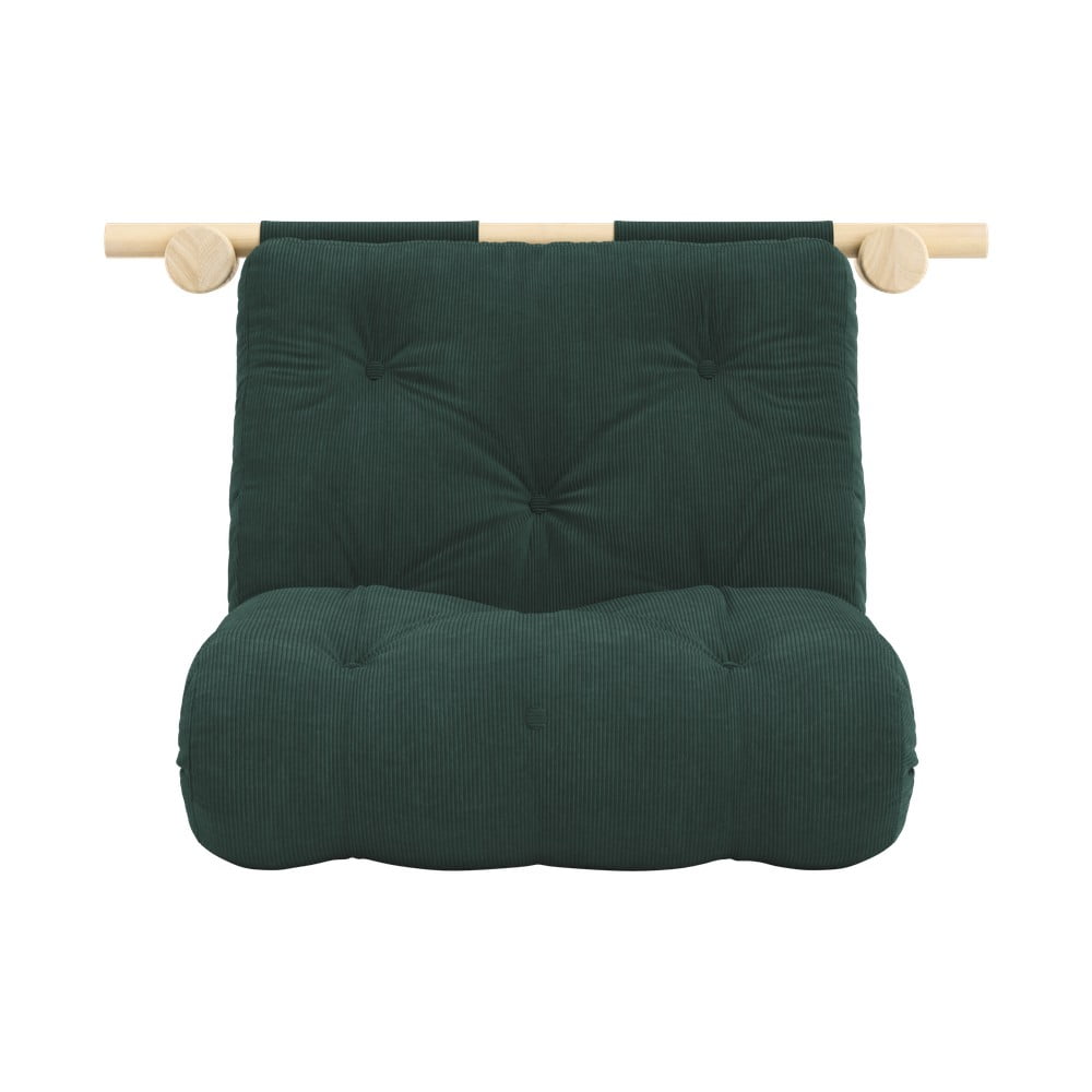 Fotoliu verde închis cu tapițerie din catifea reiată Hooked – Karup Design