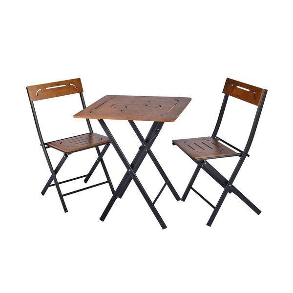 Set de dining pentru grădină maro închis pentru două persoane Bistro – Floriane Garden-image-2