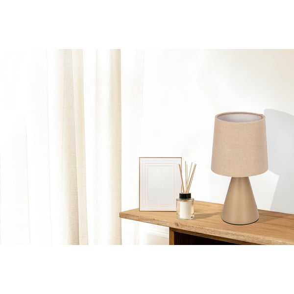 Veioză bej cu abajur textil (înălțime 24,5 cm) Satti – Candellux Lighting-image-1