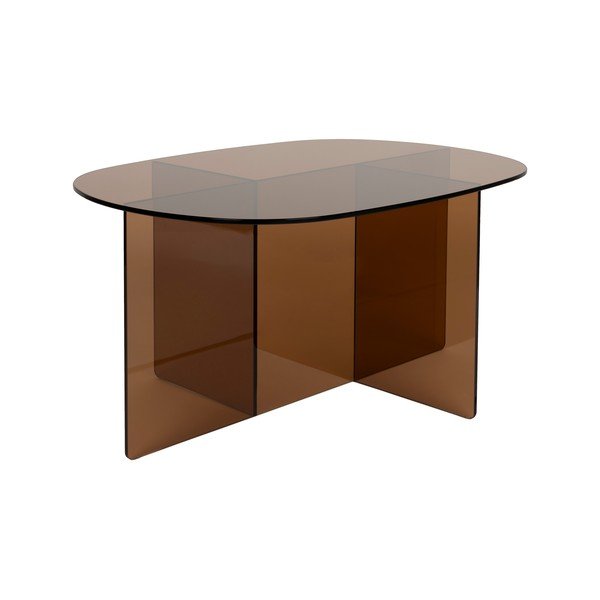 Măsuță de cafea maro din sticlă 60x80 cm Linea – Zuiver