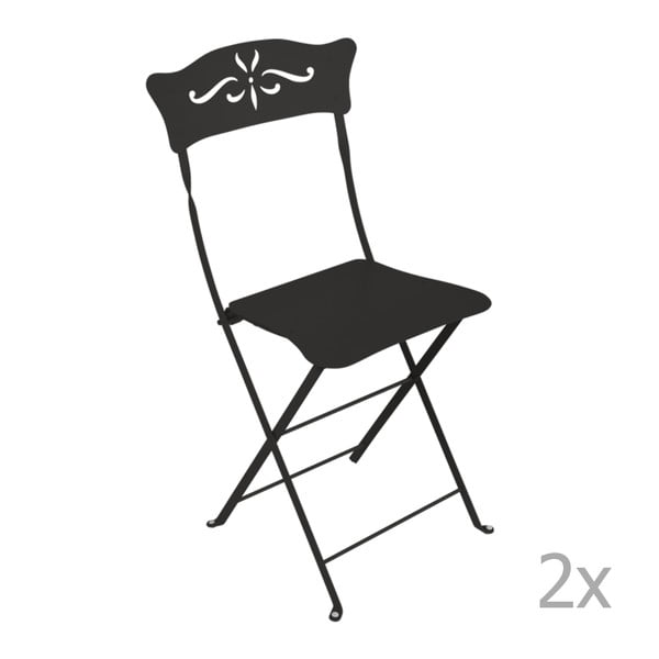 Set 2 scaune grădină pliabile Fermob Bagatelle, negru