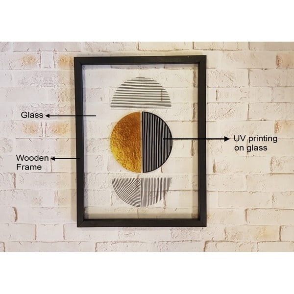 Tablou din sticlă cu ramă neagră Vavien Artwork Shapes II., 32 x 42 cm-image-2