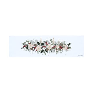 Napron masă din bumbac cu motiv de Crăciun Butter Kings Fir Branches, 140 x 40 cm