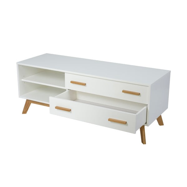 Comodă TV albă 130x50 cm Kensal – Woodman-image-2