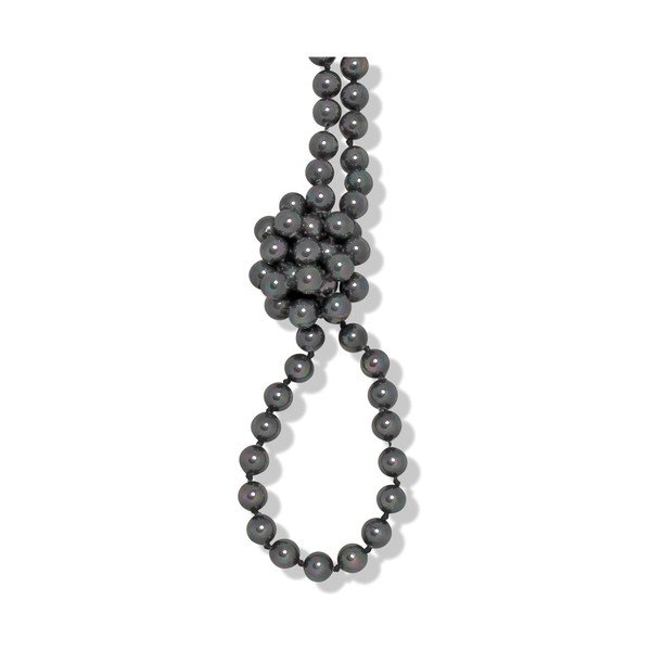 Colier cu perle gri Mara de Vida Long Night, lungime 90 cm-image-1