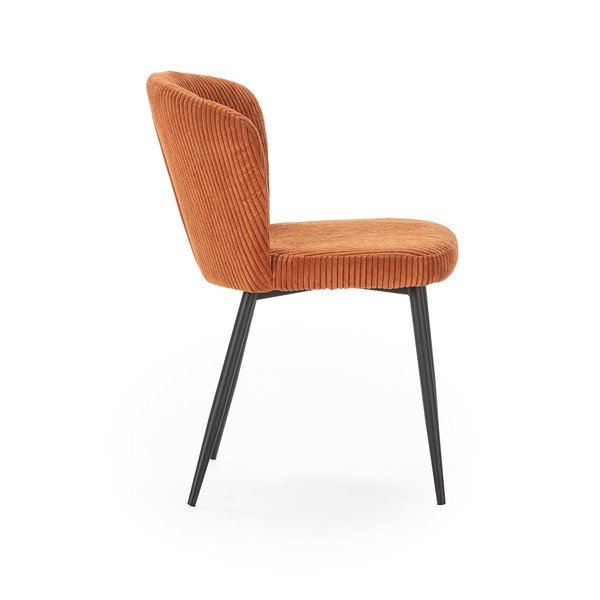 Scaune de dining portocalii 4 buc. din catifea reiată Megan – Marckeric-image-3