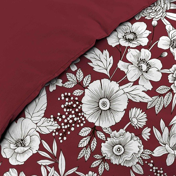 Lenjerie de pat roșie/albă din bumbac pentru pat dublu/extinsă 240x220 cm Milady – douceur d'intérieur-image-3