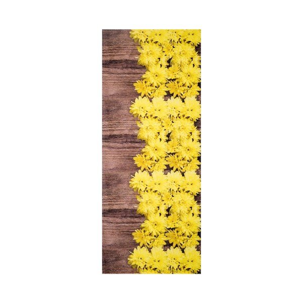 Covor foarte rezistent Webtappeti Dalie, 58 x 80 cm, galben - maro 