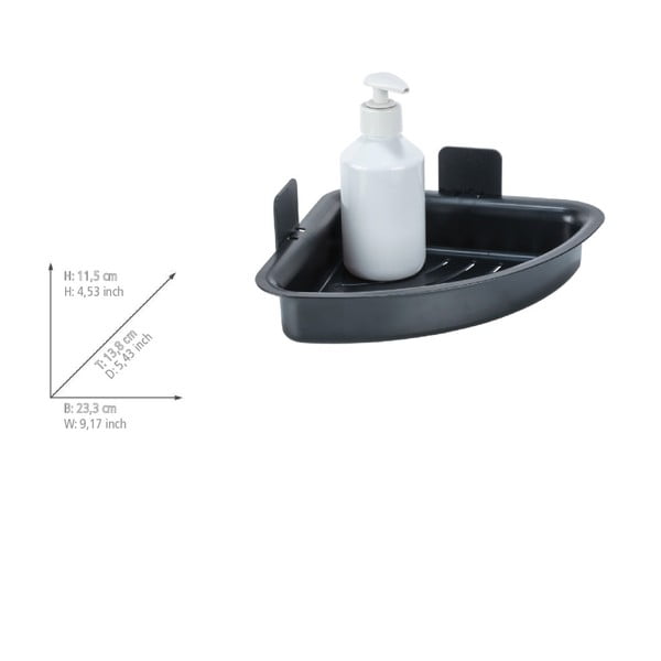 Raft pentru baie negru autoadeziv din plastic Parma – Allstar-image-4