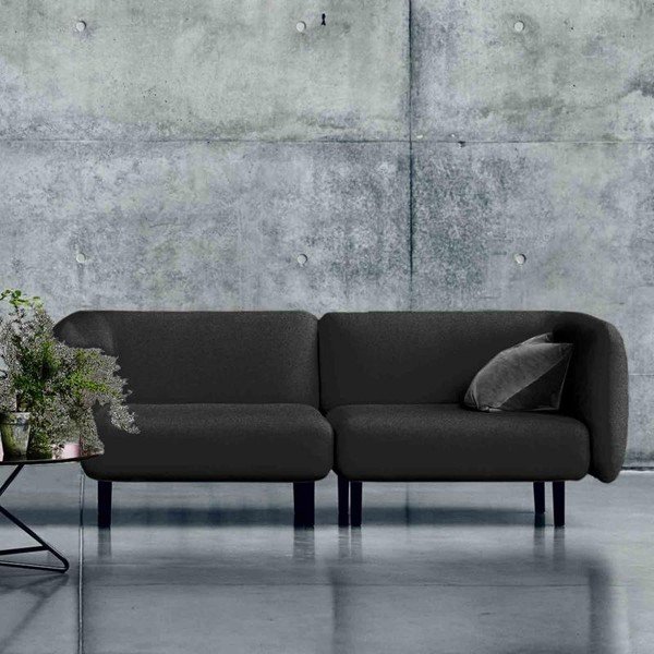 Canapea Softline Elle, 230 cm, gri antracit-image-1