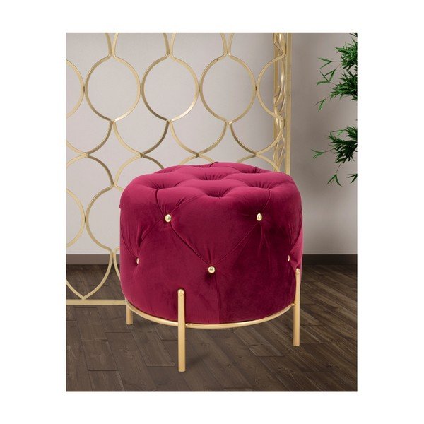 Taburet Mauro Ferretti Glam, ø 45 cm, roșu - vișiniu-image-1
